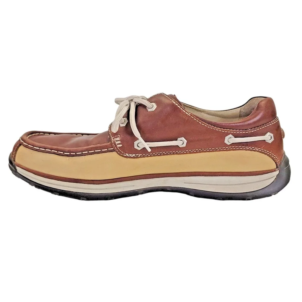 Rockport I. Travel Men's Brown‎ Leather Schooner Deck Boat Shoes Size 13 M